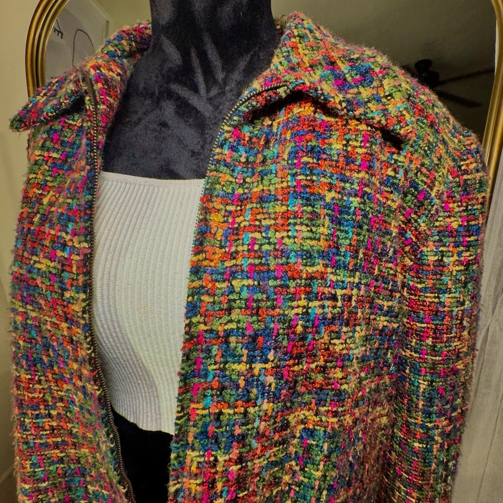 Vintage Alfred Dunner Multicolored Tweed Jacket EUC